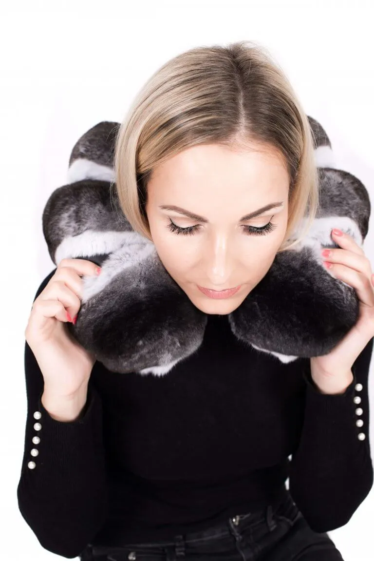 Travel & Neck Support Chinchilla Fur Cushion