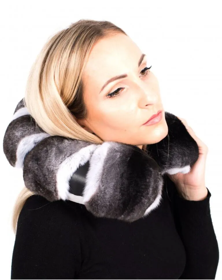 Travel & Neck Support Chinchilla Fur Cushion