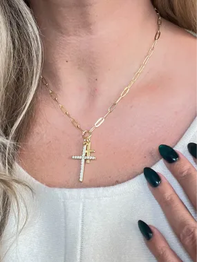 Treasure Jewels Double Cross Necklace