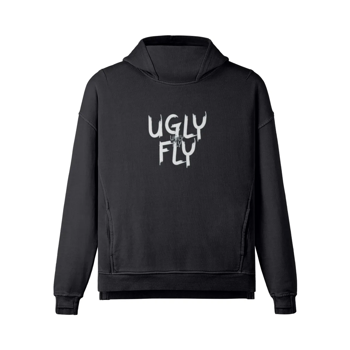 Ugly Fly Unisex Washed Slit Hem Turtleneck Hoodie