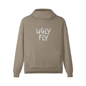 Ugly Fly Unisex Washed Slit Hem Turtleneck Hoodie