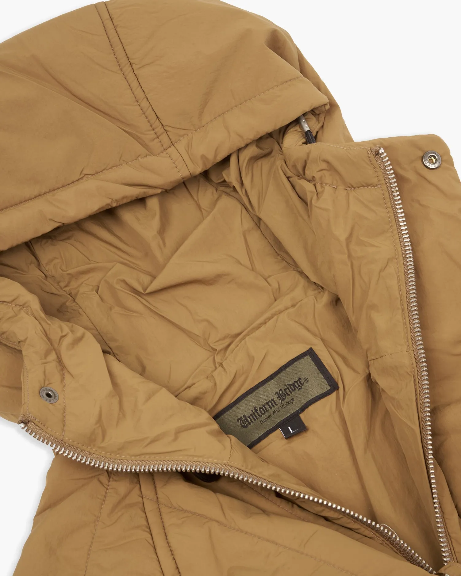 Uniform Bridge Quilting Hooded Parka - Orange