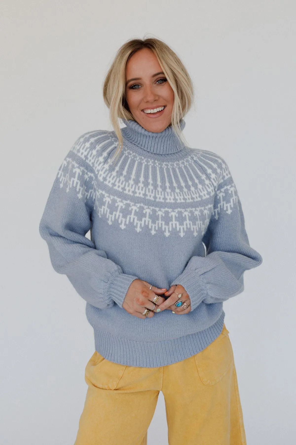 Vaiana Turtleneck Sweater - Blue