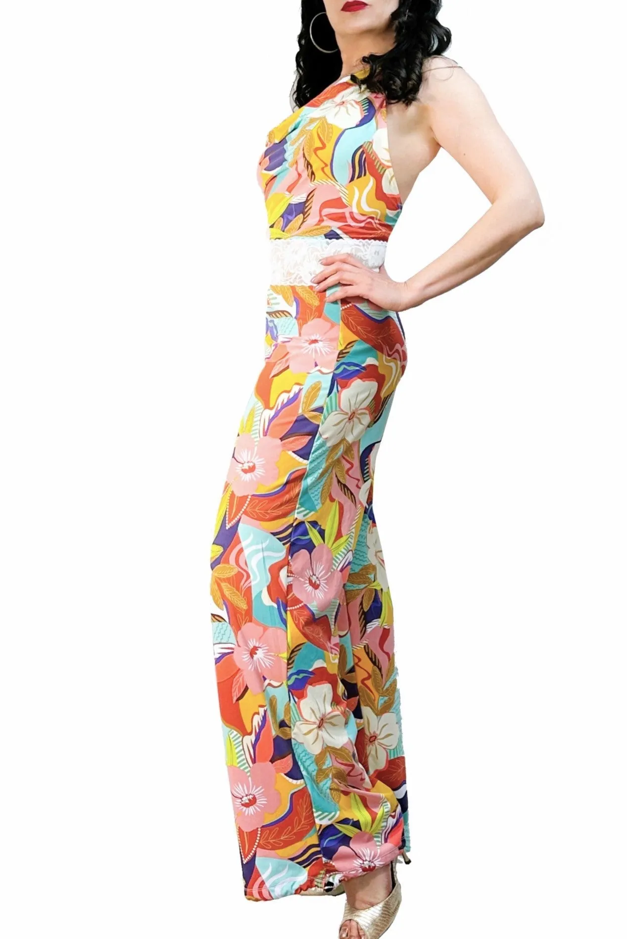 vintage hawaiian halter jumpsuit