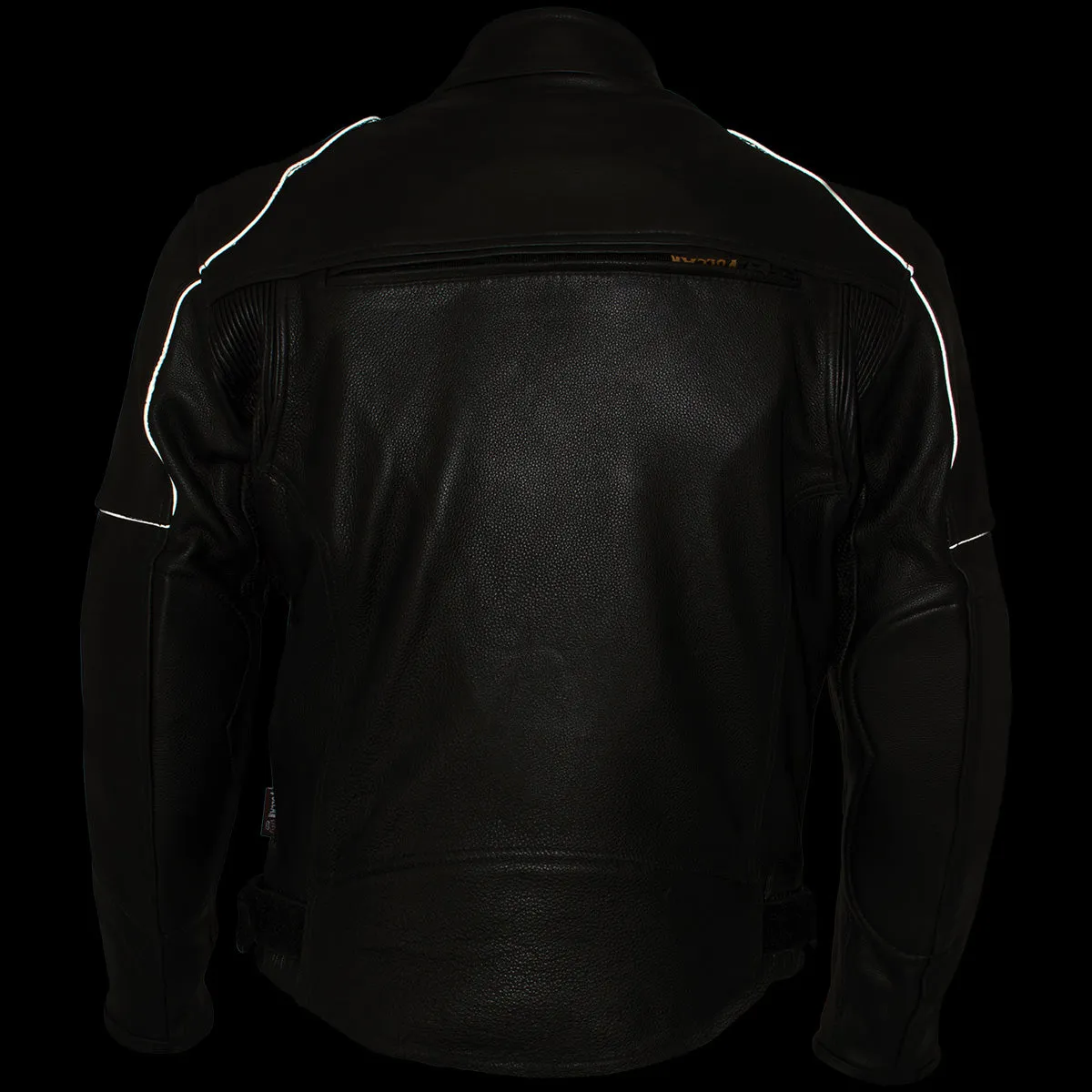 Vulcan VNE98431 Men's 'Ace' Black Advanced Leather Protective Motorcycle Jacket with CE Armor