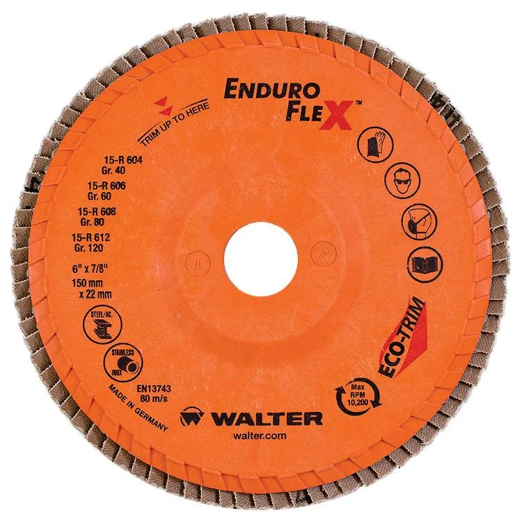 Walter 15R612 6" x 7/8" 120 Grit Enduro-Flex Flap Disc