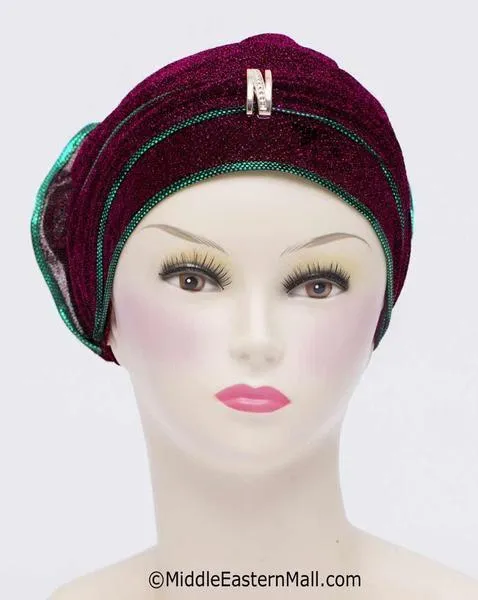 Wholesale Set of 3 Small Dazzle Hijab Cap Turbans in 3 colors