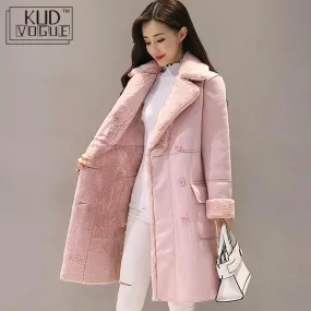 Women Suede Fur Winter Coat