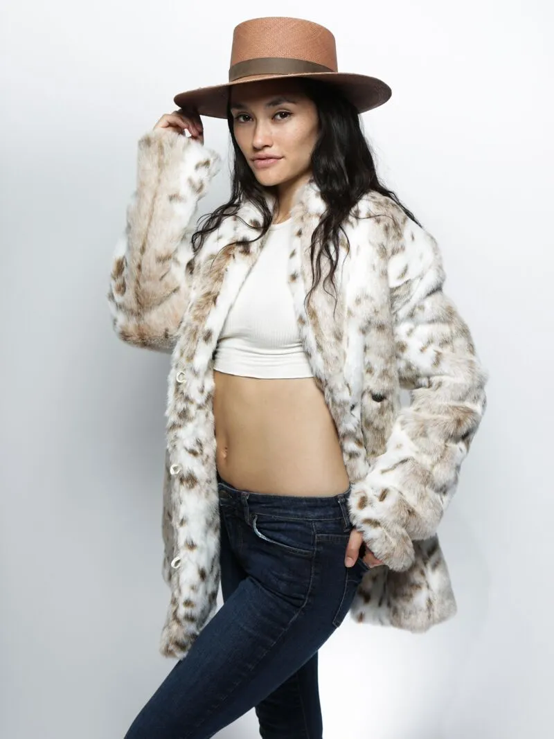 Women's Faux Fur Coat | Siberian Snow Leopard Print