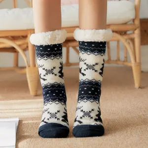 Women's Slipper Socks With Grippers Navy