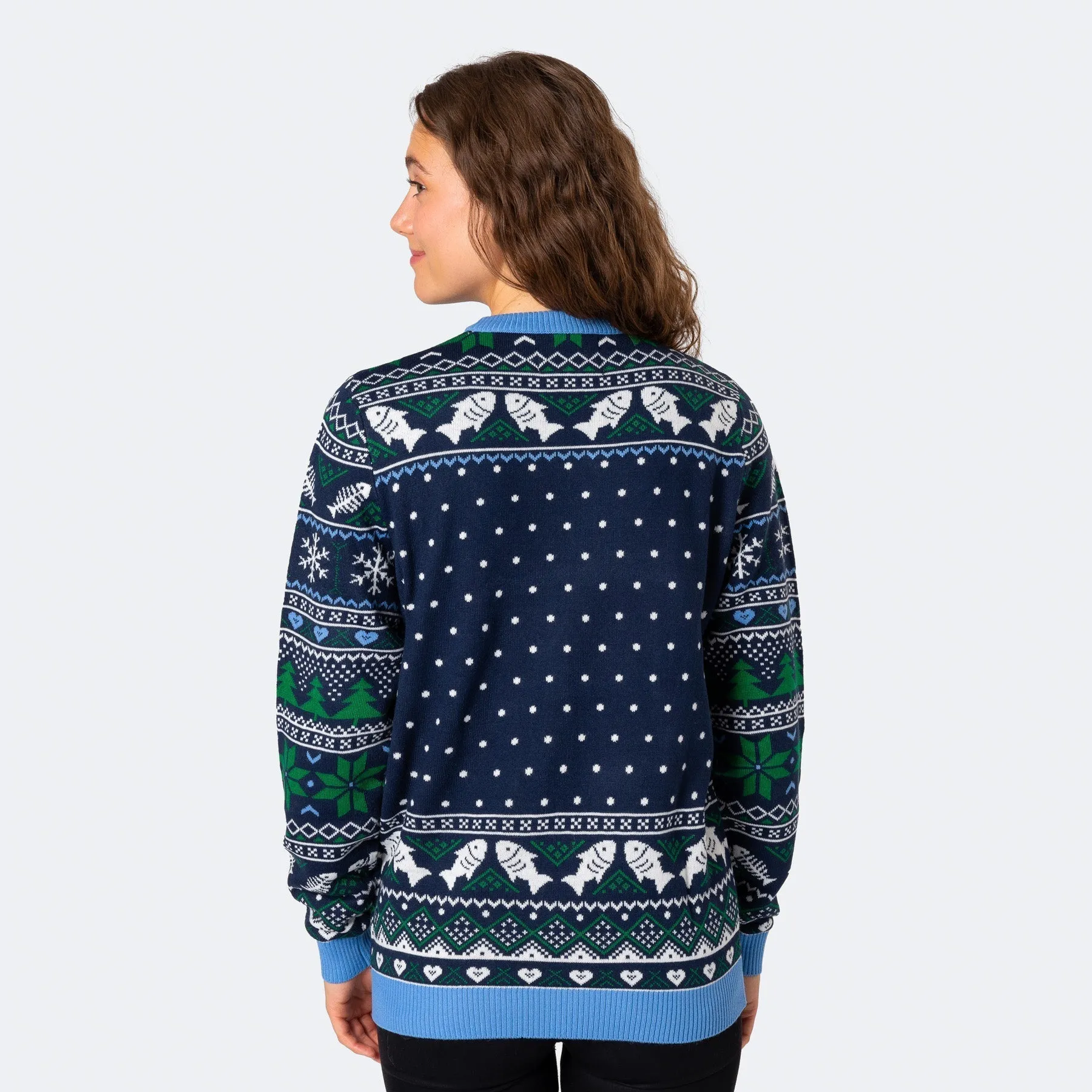 Women's Three Wise Fish Christmas Jumper