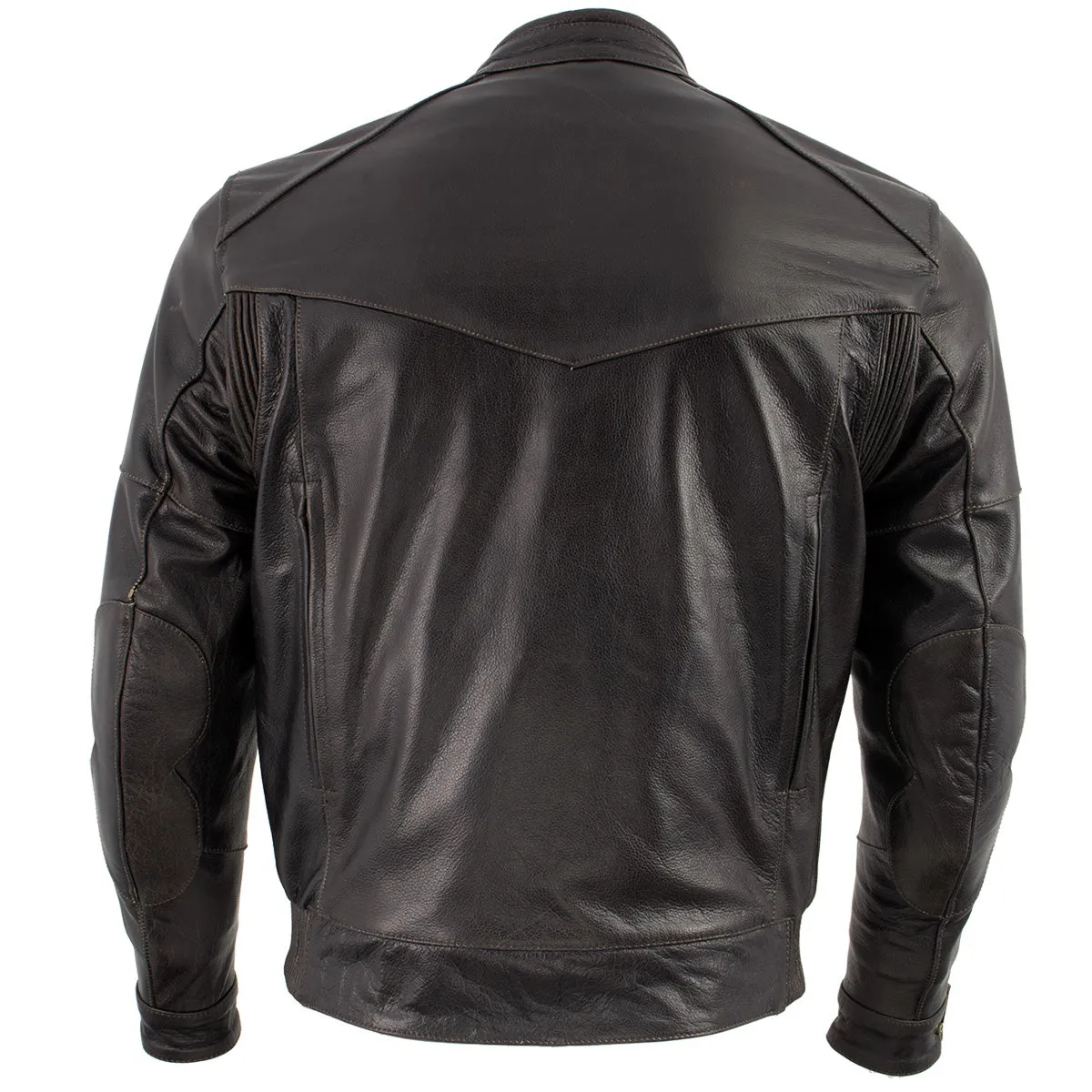 Xelement B7496 Men's 'Bandit' Retro Distressed Brown Leather Jacket