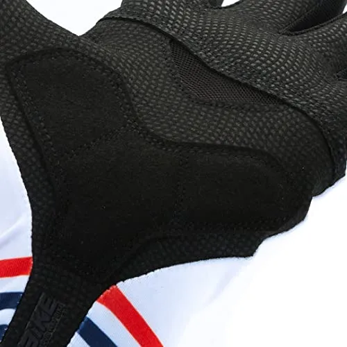 YKYW MTB Road Cycling Touch Screen Full Finger Gel Gloves Lycra Fabric Antiskid Rubber Wear-resistant Shockproof White